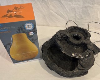 Essential Oil Diffuser & Small Indoor Electric Water Fountain - Diffuser Appears Unopened
