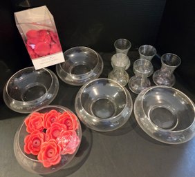 Glass Vases, Floating Candles - Decor
