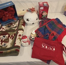 Christmas Decor Mixed Lot - LED Elf, Soap Dispenser, Welcome Mat