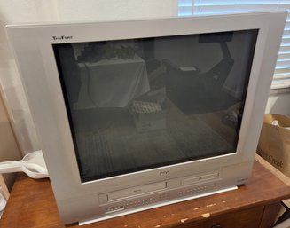 RCA Truflat All-in-one CRT TV Combo  VHS/VCR Unit W/ Silver-colored Casing