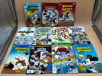 Lot Of Disneys Donald Duck, Junior Woodchucks And Donald And Mickey Comic Books