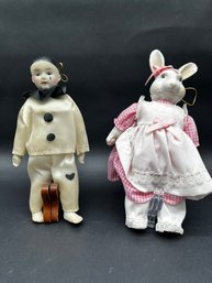 A Bisque Mime And Bunny Heads, Feet And Hands Are Bisque