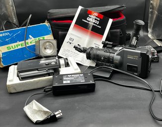 Vintage Yashica Super 40 Video Camera And A JVC GR-303 Camera Recorder Player And Accessories