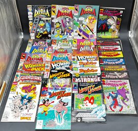 Lot Of Marvel Comics With Spiderman, Count Duckula, Mighty Mouse, King Arthur And Others