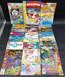 Lot Of Ren & Stempy Comic Books By Marvel Also The Premiere Issue Of Nickelodeon Magazine