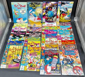 Large Lot Of Ren & Stempy Comic Books By Marvel