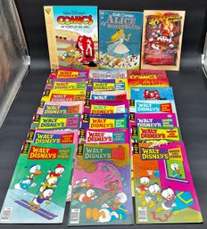 Lot Of Mostly Vintage Walt Disney Comic Books Including Alice In Wonderland From 1951