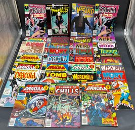 Large Lot Of Marvel Comics Horror Comic Books With Dracula, Werewolf, Immortaliz, Hellstorm And Others