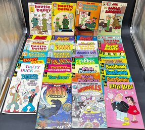Lot Of Vintage Comic Books With Beetle Bailey, Popeye, Daffy Duck, Tom And Jerry And Others