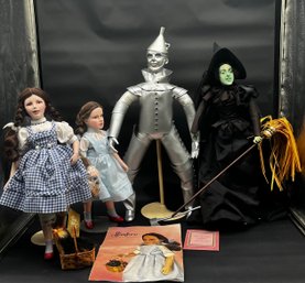 4 Wizard Of Oz Dolls 2 Dorthy One Is Effenbee, A Franklin Mint  Tin Man And The Wicked Witch