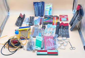 Lot Of Miscellaneous Crafting Supplies, Prisms, Hawk Pick Carver Spatula Set,