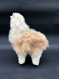 Natural Fur Stuffed Llama Toy
