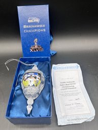 The Bradford Exchange Super Bowl 48 Crystal Ornament Seattle Seahawks Champions