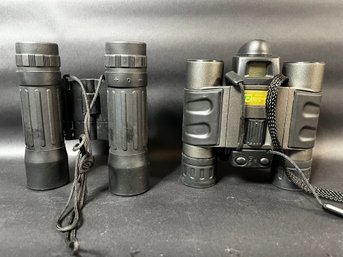 2 Pair Binoculars Famous Trails Camera Binoculars And 10x25 Binoculars