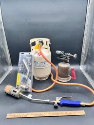 3 Torches, Bernzomatic TS 839 NIB, Weedburner With Propane Tank, Vintage Linemans Torch