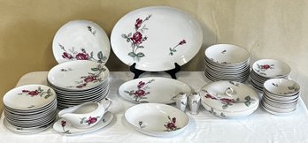 67 Piece Set Of Miwa Dinnerware From Japan In A Rose Pattern
