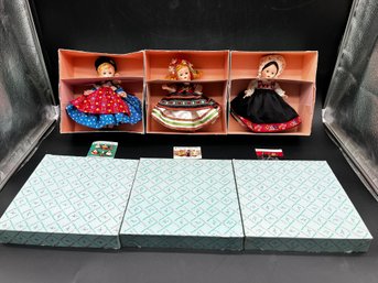 3 Vintage Madame Alexander Dolls, German 763, Polish 780 And Norway 784
