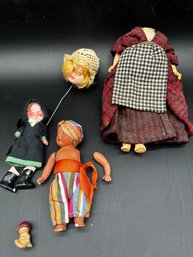4 Vintage Dolls For Repair, 2 Small Dolls Look To Be Bisque And The Large Doll Is Like Paper Mache.