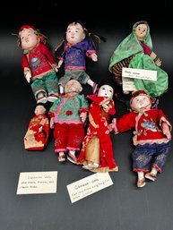 7 Vintage Asian Dolls