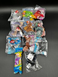 9 Different McDonalds Ty Beanie Baby Collectable Toys A Lickerish Crittter And PEZ Miss Piggy All Unopened