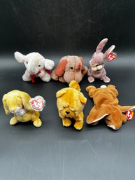 4 TY Beanie Baby Critters A Stuffed Elephant And Dog That Are Not Beanies