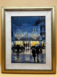 Nicely Framed R E Morgan Painting Of A M Holter Hardware Store