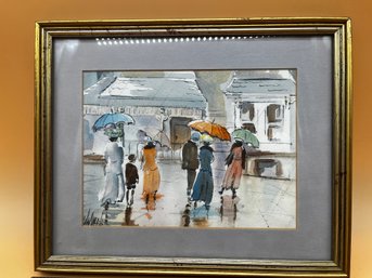 Original Framed And Matted Watercolor By Nell Wheeler