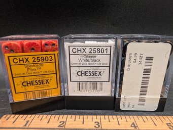 3 Sets Of Chessex D6 Dice