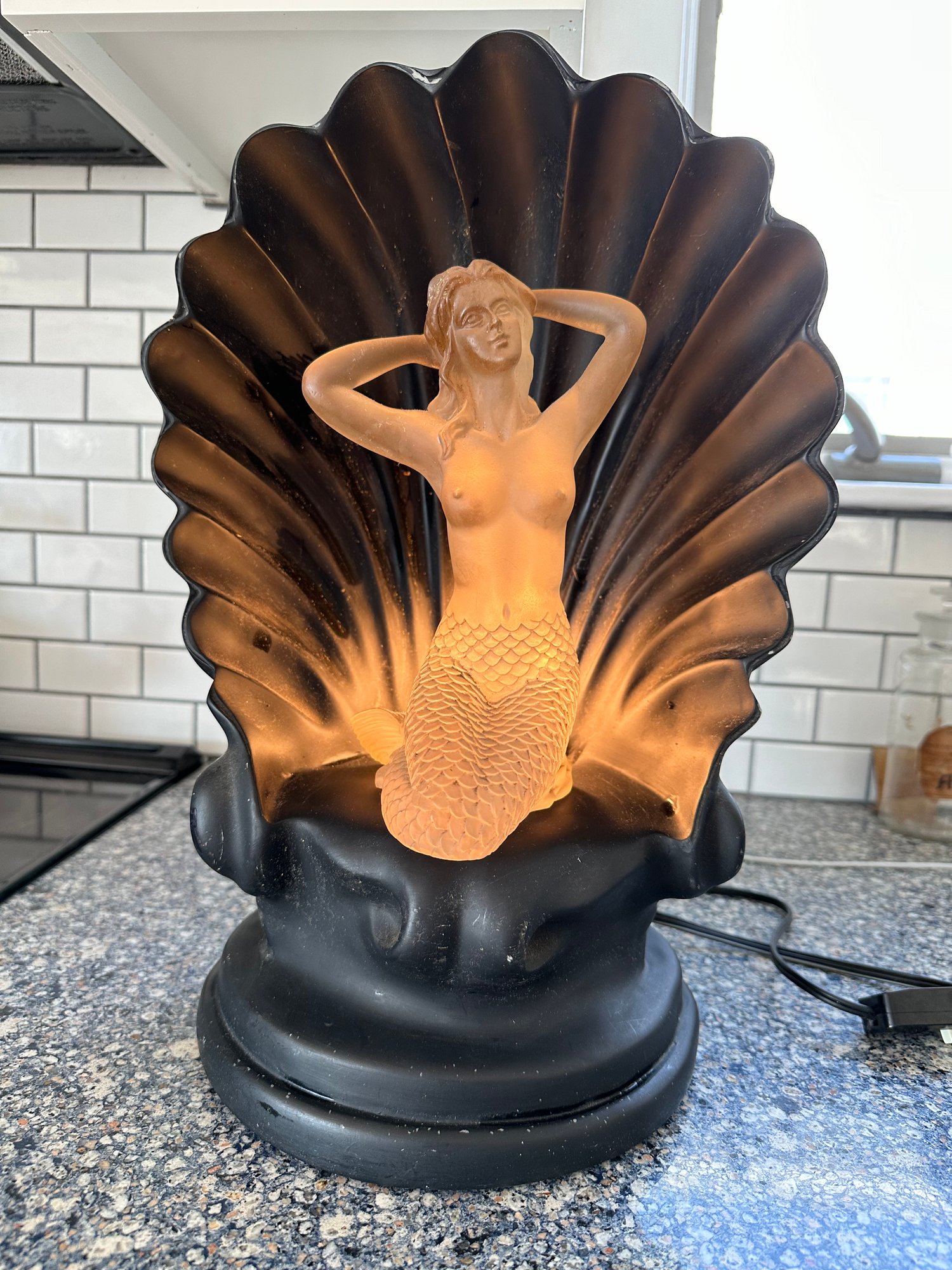Amazing Rotating Color Changing Vintage Mermaid Lamp #2919