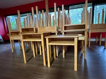 Lot Of 4 Wooden School Desks #1