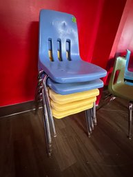 Set Of 5 Kids Plastic Stacking Chairs