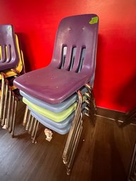 Set Of 5 Kids Plastic Stacking Chairs