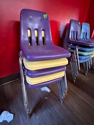 Set Of 5 Kids Plastic Stacking Chairs