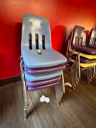 Set Of 5 Kids Plastic Stacking Chairs
