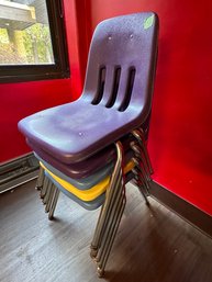 Set Of 5 Kids Plastic Stacking Chairs