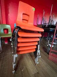 Set Of 6 Kids Plastic Stacking Chairs #1