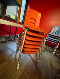 Set Of 7 Kids Plastic Stacking Chairs #6