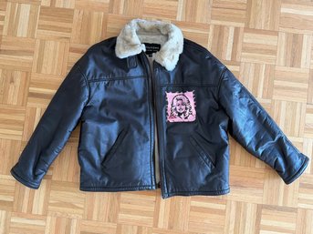 Vintage XL Wilsons Leather Bomber Jacket Custom DOLLY PARTON