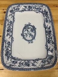 ANTQUE WH GRINDLEY BLUE TRANSFER IRONSTONE PLATTER 69160