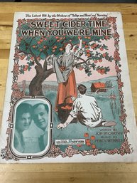 Sweet Cider Time When You Were Mine By McCarthy & Wenrich 1916 Sheet Music