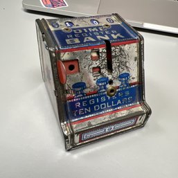 Vintage J. Chein Made In USA Tin Dime Register Bank Ten Dollars