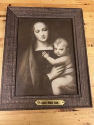 Madonna Del Granduca Raffaello Virgin Mary Jesus Religious Art Wooden Frame VTG