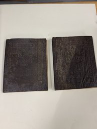 2 Christmas Carol Charles Dickens Robert K Haas Leather Bound Miniature Book OLD