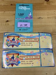 Lot Of 3 Disney Tickets- 15 Years Birthday Celebration & Magic Kingdom Ticket