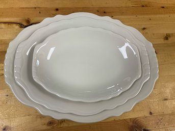 Homer Laughlin Scalloped Oval Serving Platters Set Of 3