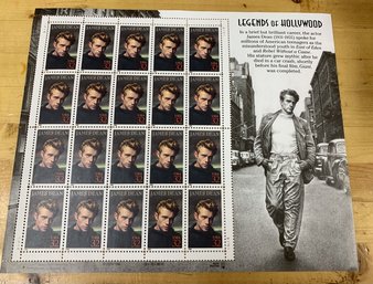 US SCOTT 3082 PANE OF 20 JAMES DEAN LEGENDS OF HOLLYWOOD 32 CENTS FACE