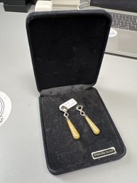 Sterling Handmade Stone Dangle Earrings