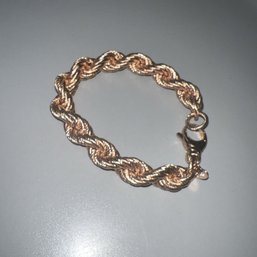 VINTAGE BRONZE MILOR ITALY Rose Gold Byzantine Chain Bracelet 7 1/2' Long