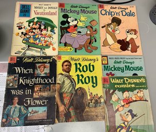 7 Walt Disney 10 Comic Books From The 60s Chip N Dale, Mickey Mouse, Rob Roy