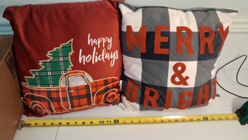 Set Of 2 Holiday Throw Pillows